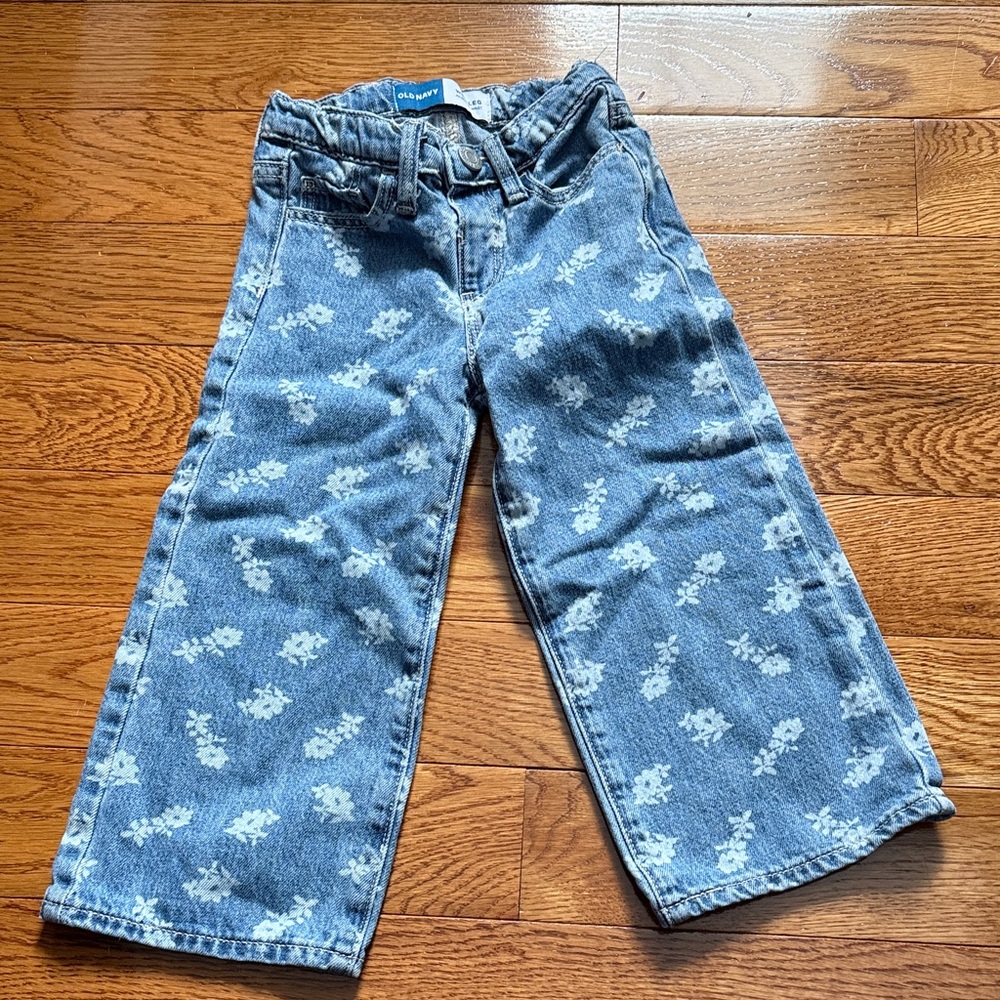 Old Navy Kids Denim with White Floral Pattern